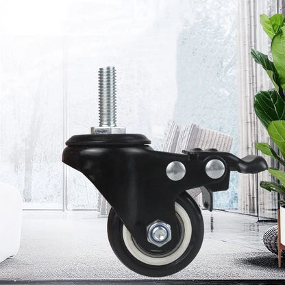 Set of 4 Heavy Duty 1.5 Inch Swivel Caster Wheels - Black