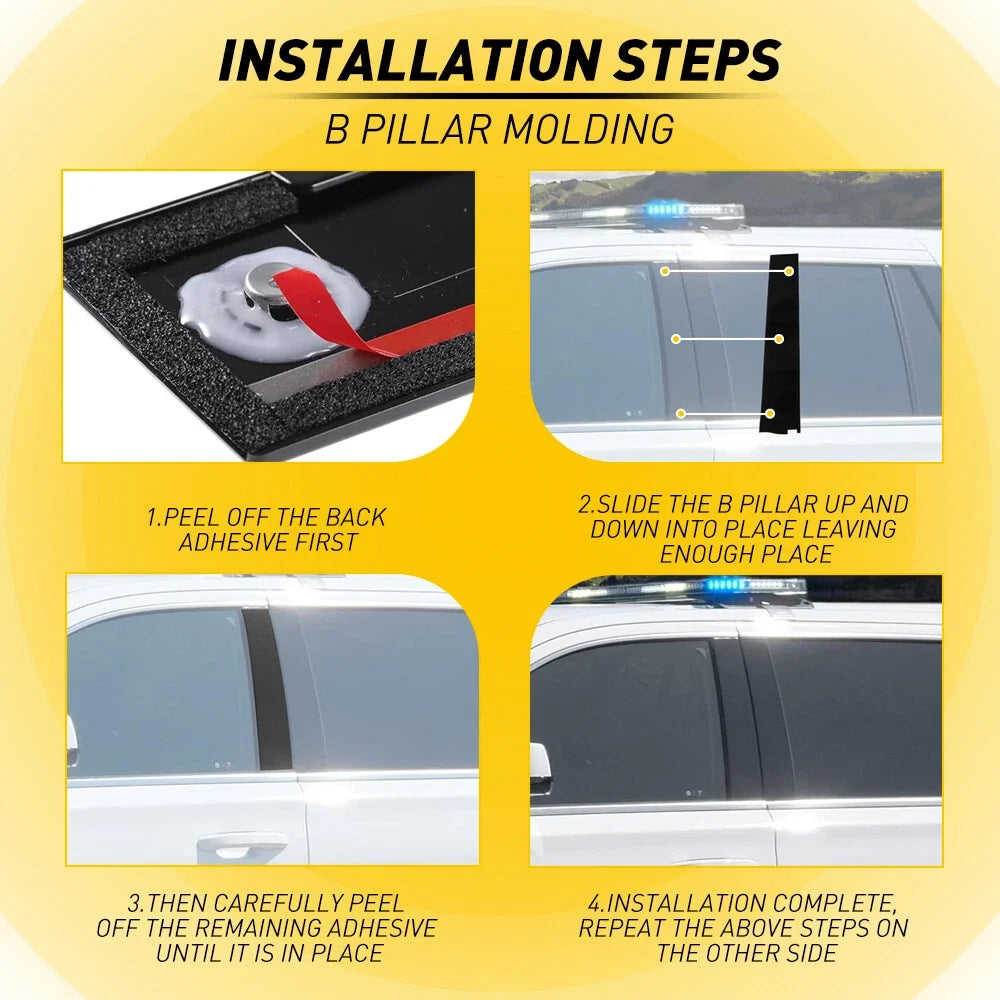 B Pillar Front Door Trim for GMC Yukon & Yukon XL, Chevy Tahoe (2015–2020)