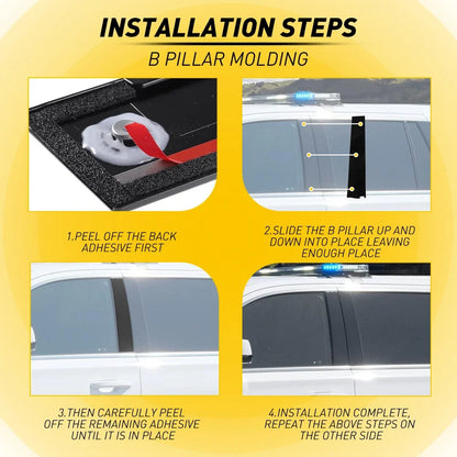 B Pillar Front Door Trim for GMC Yukon & Yukon XL, Chevy Tahoe (2015–2020)
