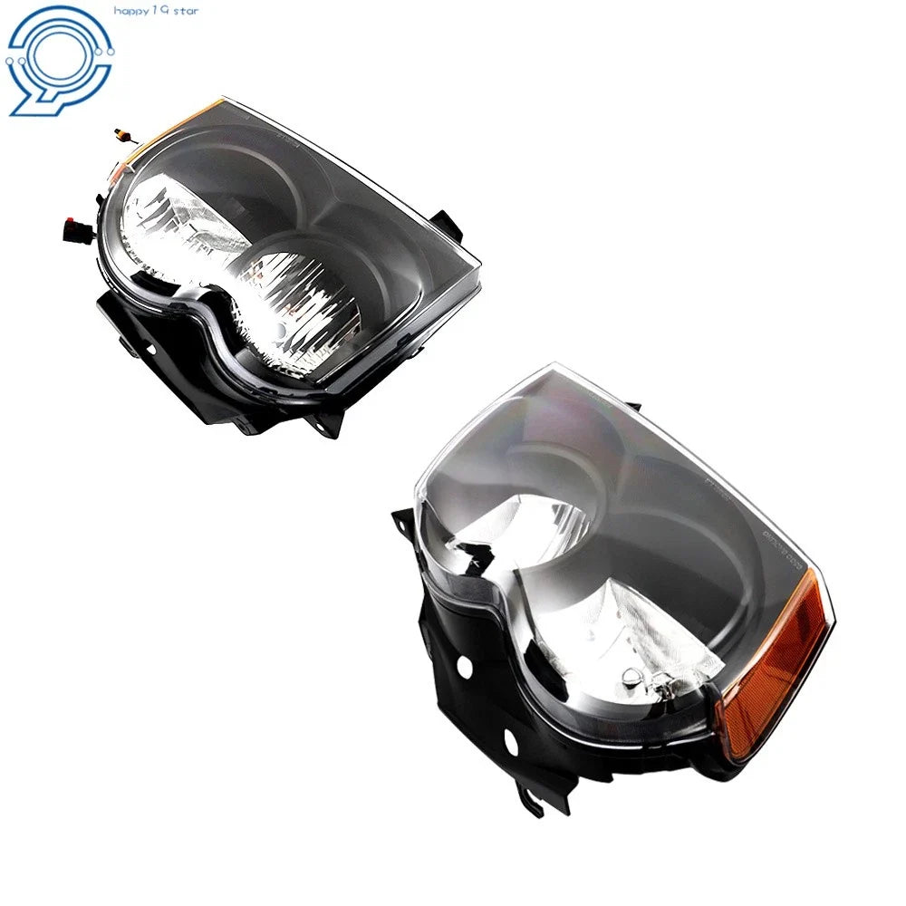 Set of 2 Headlight Assemblies for Jeep Grand Cherokee (2005–2007) Black Housing