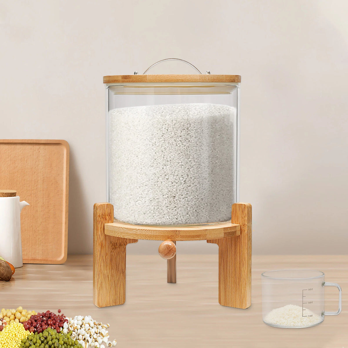 5L Rice Dispenser for Cereal Storage and Dry Food Organization