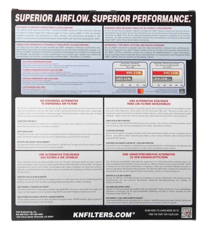 K&N 33-2387 Air Filter for Land Cruiser LX570 Sequoia Tundra V8 (2008–2021)