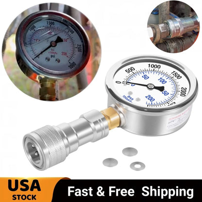 Pressure Gauge and Hydraulic Shims Kit for Kubota B Series BX (2016 and Older)