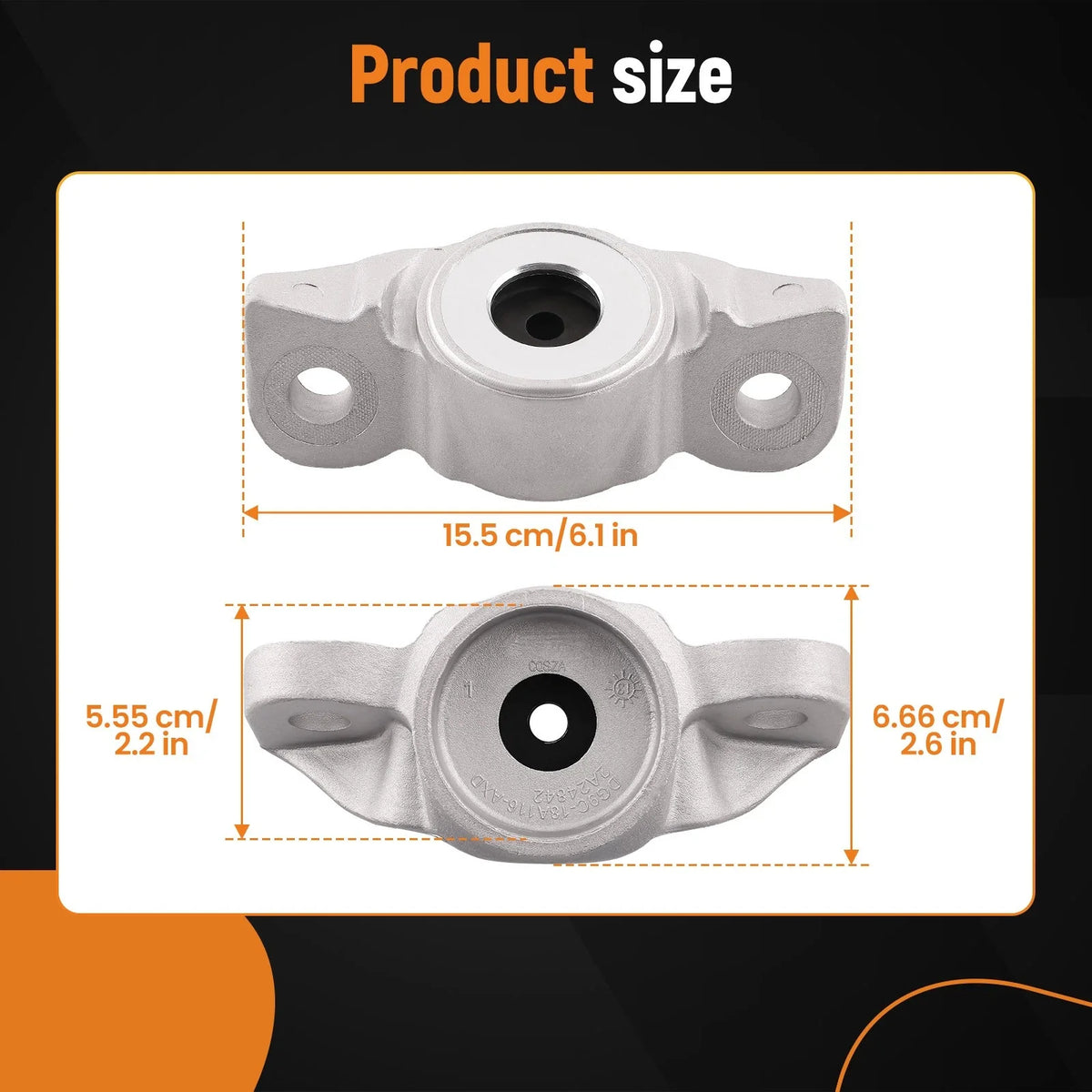 2X Rear Upper Strut Mount Kit for Ford Fusion (2013–2020) DG9Z-18A161-C