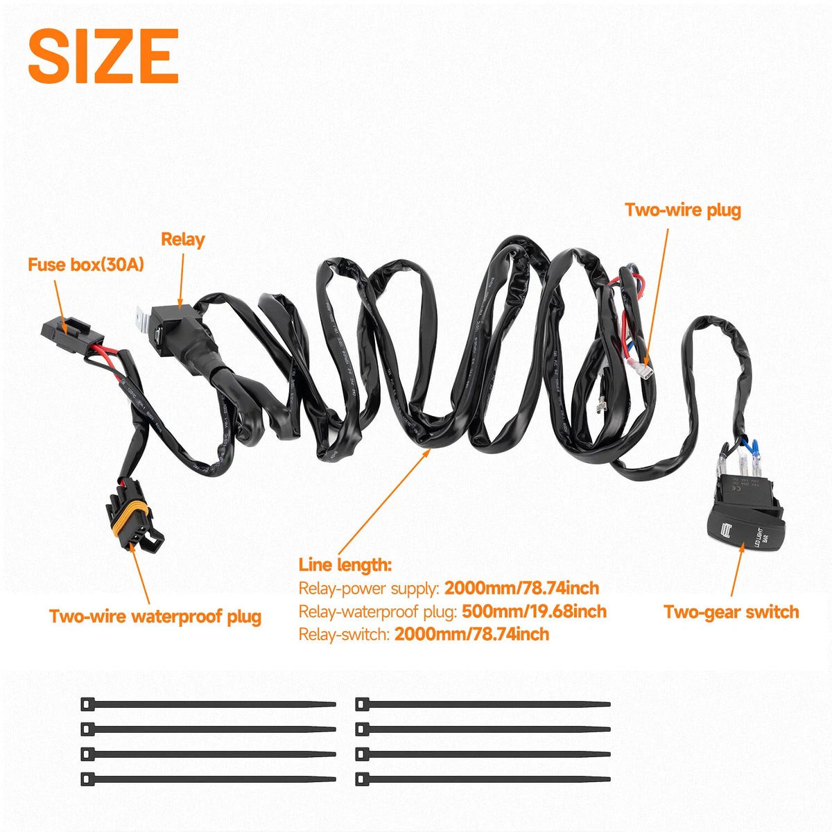 Light Bar Rocker Switch + Wiring Harness for Polaris RZR 900 1000 (2024)