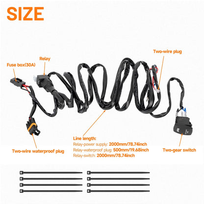 Light Bar Rocker Switch + Wiring Harness for Polaris RZR 900 1000 (2024)