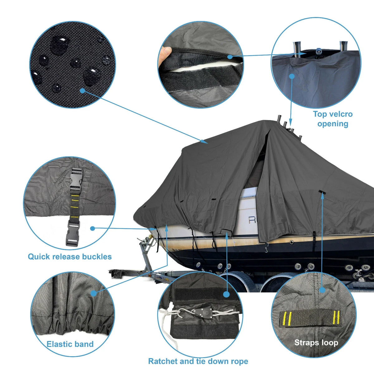 Boat cover for Grady-White Express 330 (2001–2005) Hard-Top Black Pro