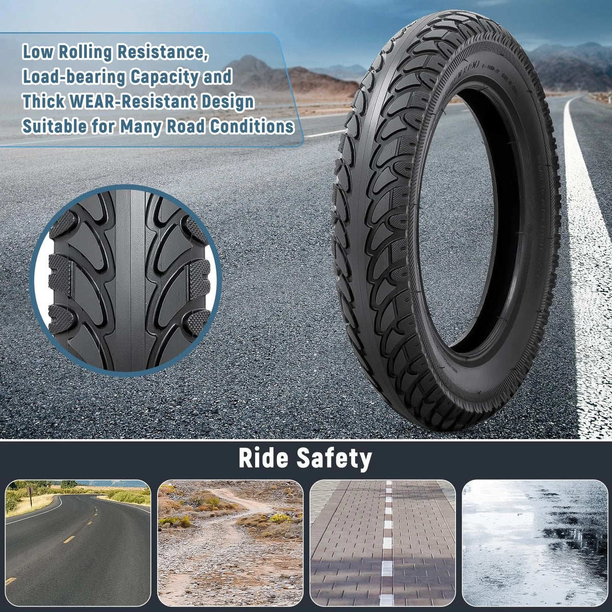 Replacement Tire and Inner Tube for 12 1/2 x 2 1/4 (12.5x2.25)