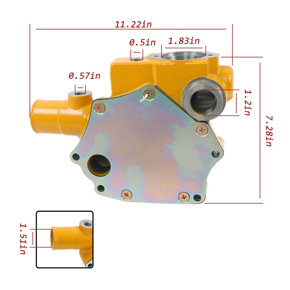 Water Pump for Komatsu PC200-5, PC210-5, PC220-5 (1995–2005)