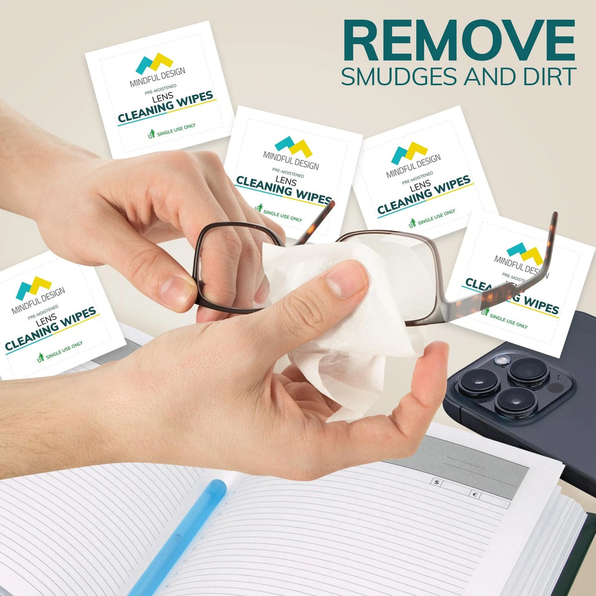 Lens Cleaning Wipes for Mindful Design (Pack of 210)