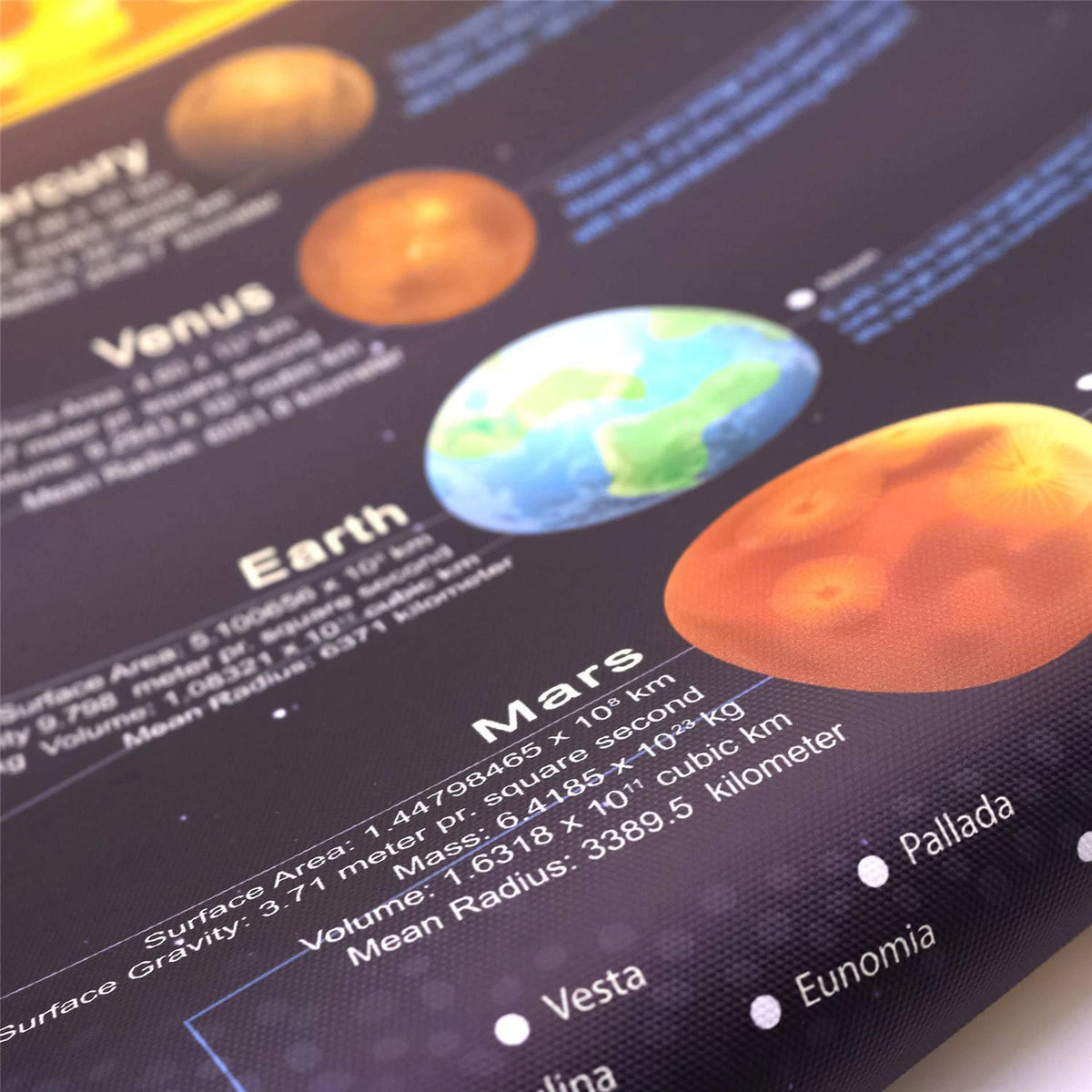 Solar System Space Print Poster 16"L x 30"W (No Frame)