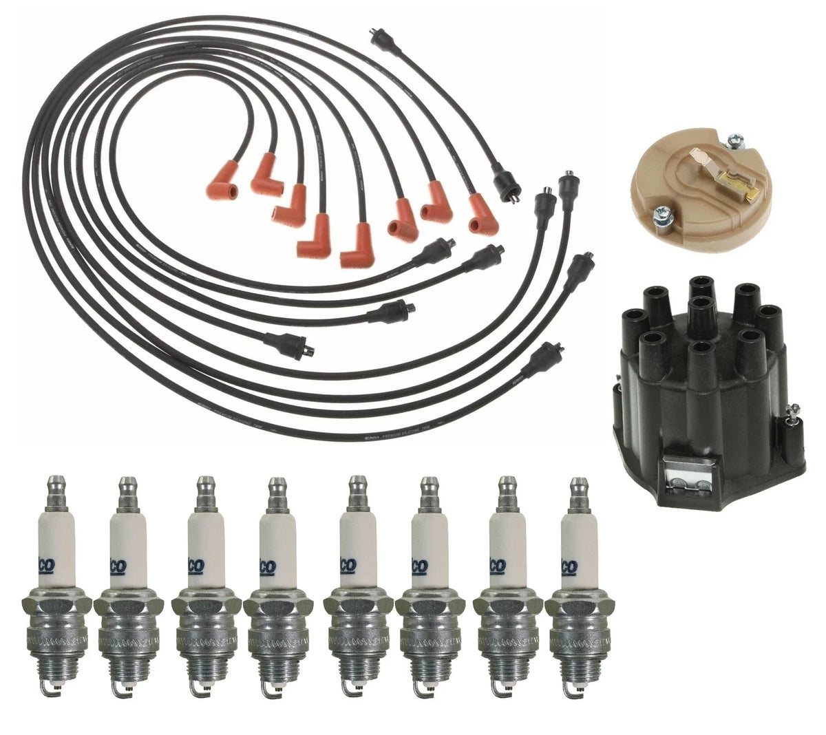 ACDelco Ignition Kit for Chevrolet GMC V8 (Distributor, Rotor, Cap, Spark Plugs)