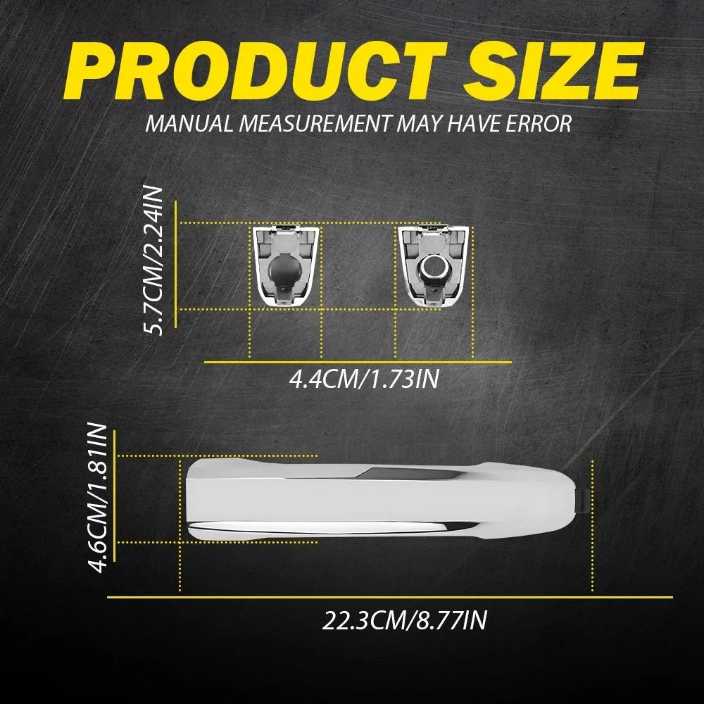 2X Chrome Exterior Door Handle for Chevy Silverado 1500 (2014–2022)