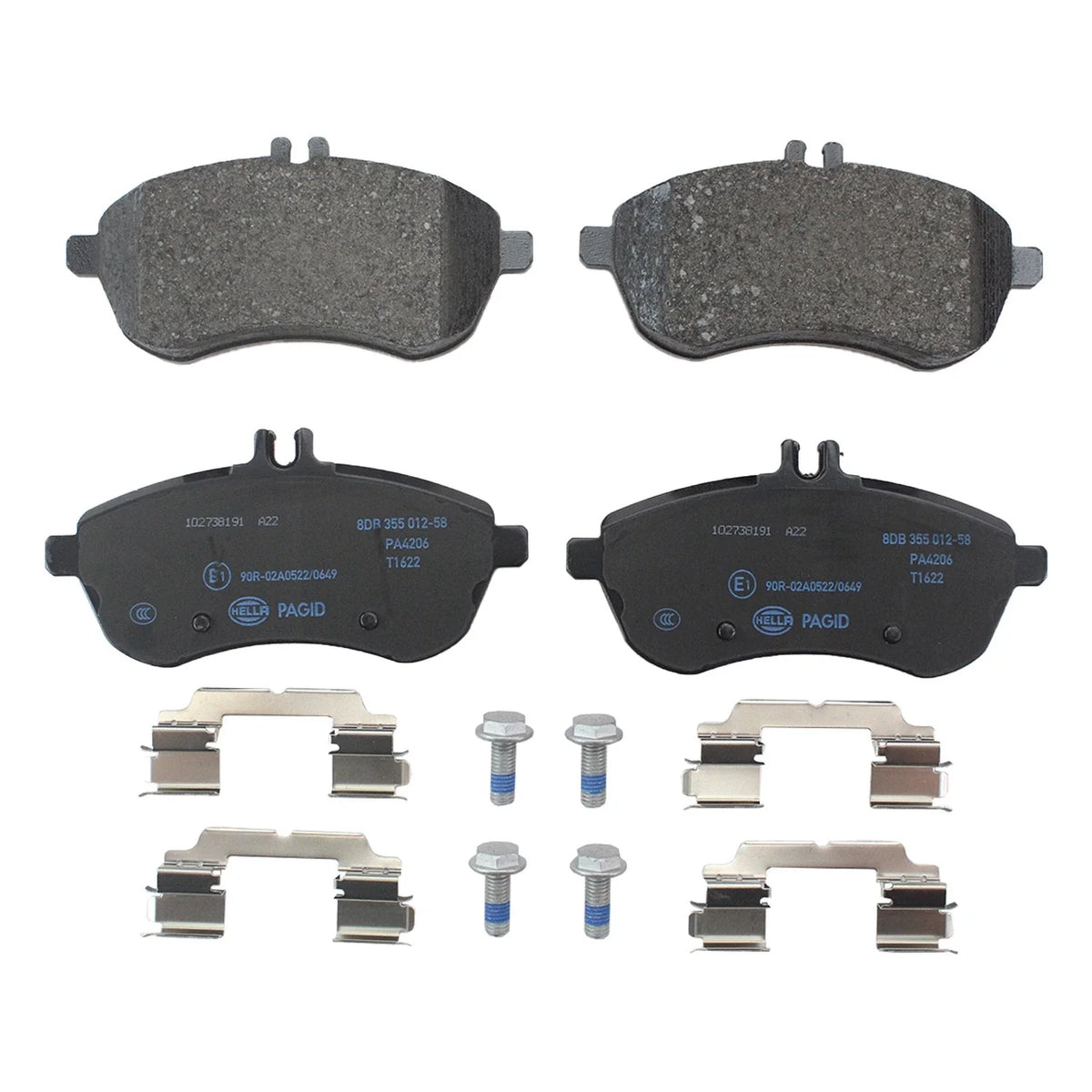 Set of 4 Low-Met Disc Brake Pads for Mercedes R172 W204 (2011–2015)