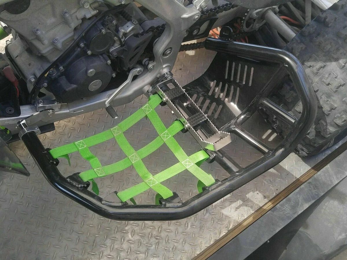 Nerf Bars Pro Peg Heel Guard for Kawasaki KFX450R (2008–2015) Black Green