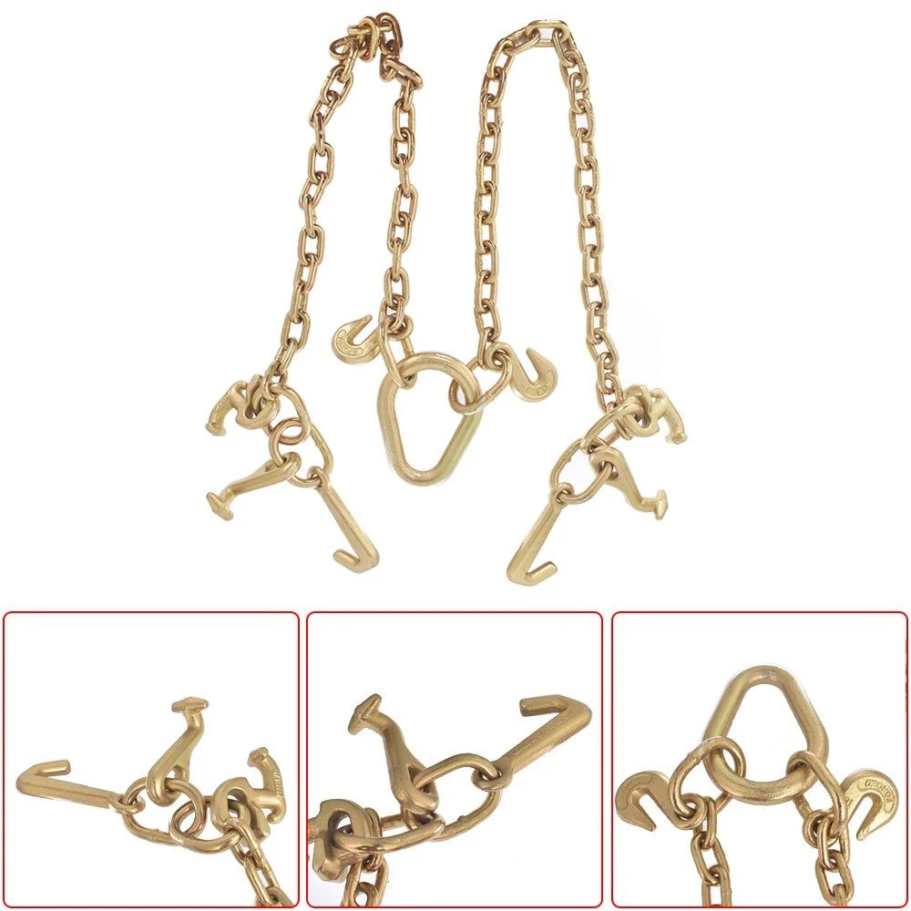 Chain V Bridle with RJT Hook for Tow Truck Winch Cable Recovery