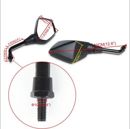 Rearview Mirrors for Kawasaki ER-6N, Zephyr 1100/750, KLE400, KLE500, Versys 1000