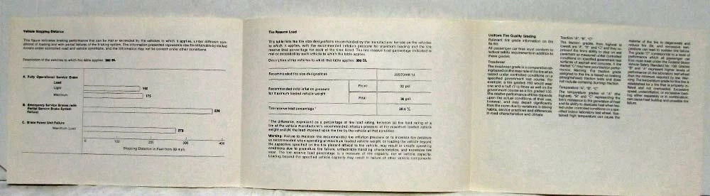 Consumer Information Brochure for Mercedes-Benz 380SL (1982)