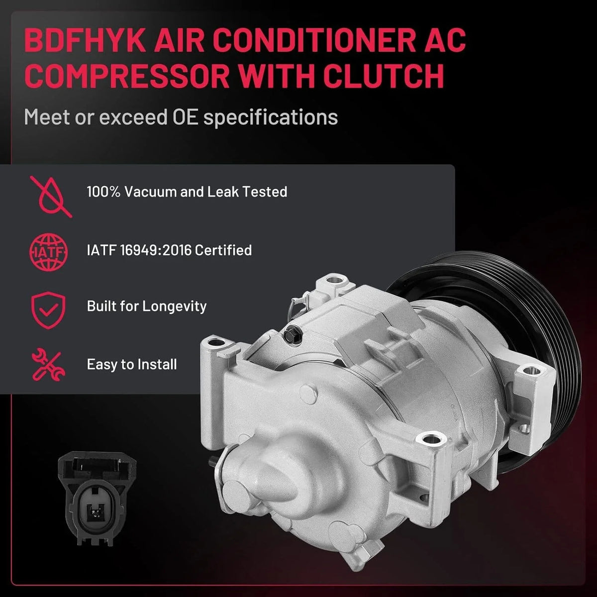 AC Compressor with Clutch for Honda Accord & Crosstour (2008–2015)