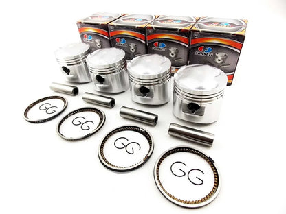 1. 1.00mm O/S Piston Set with 63.00mm Rings & Clips for Honda CB750C Custom (1980-1982)