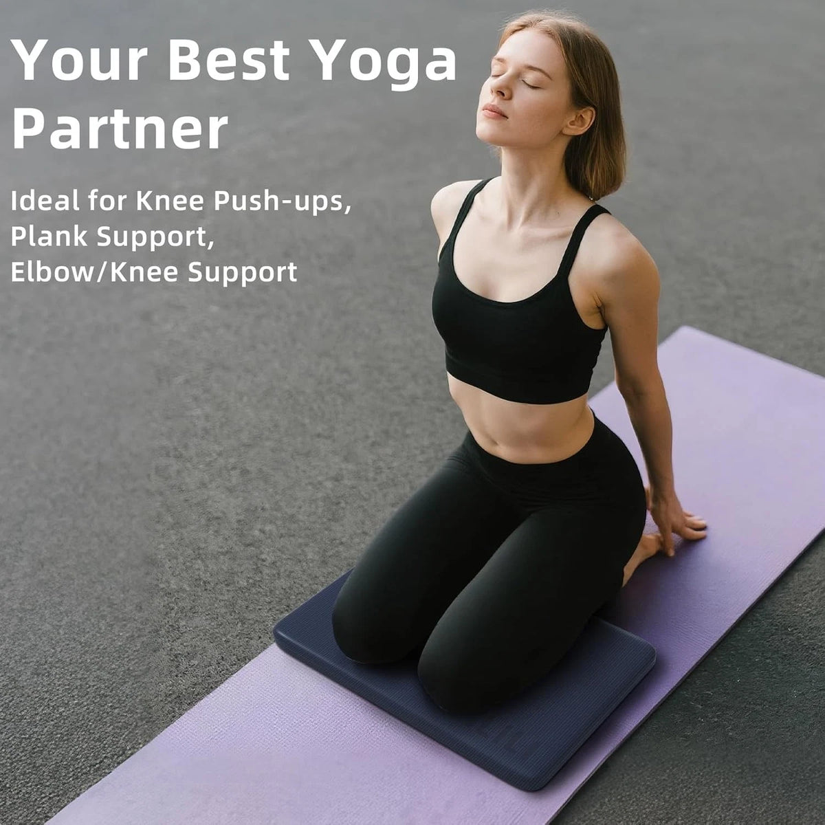 Yoga Knee Pad for Yoga Practice (Foldable, TPE, 24"x17"x0.5")