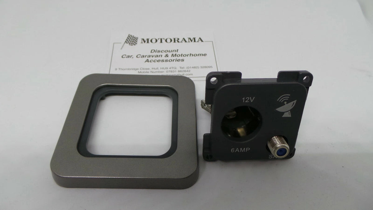 C-Line/CBE 12 Volt Satellite Socket Facia for Caravan Motorhome Boat (PO259, PO275)