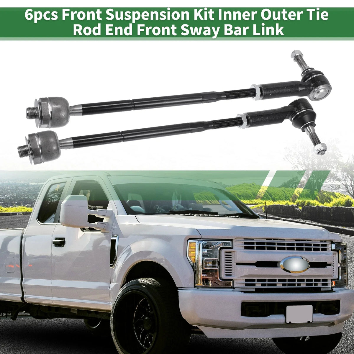 6X Front Suspension Kit Tie Rod End Sway Bar Link for Ford Mustang (2011–2014)