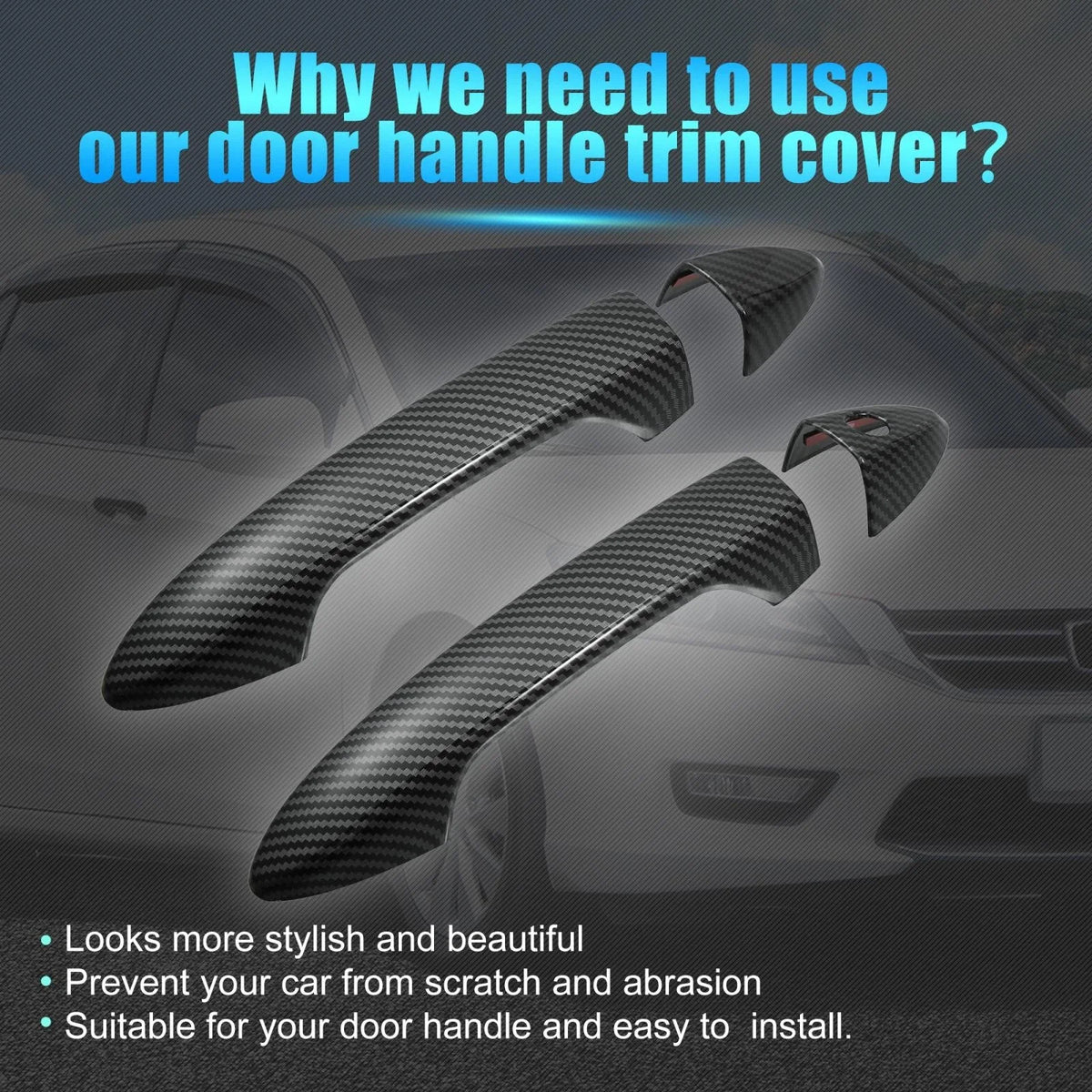Set of 4 Car Door Handle Cover Trims for Honda Accord Pilot (2018–2023)