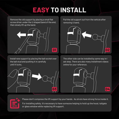 2PCS 17" Gas Strut for Leer Truck Topper Rear Window Camper Shell (2017–2021)