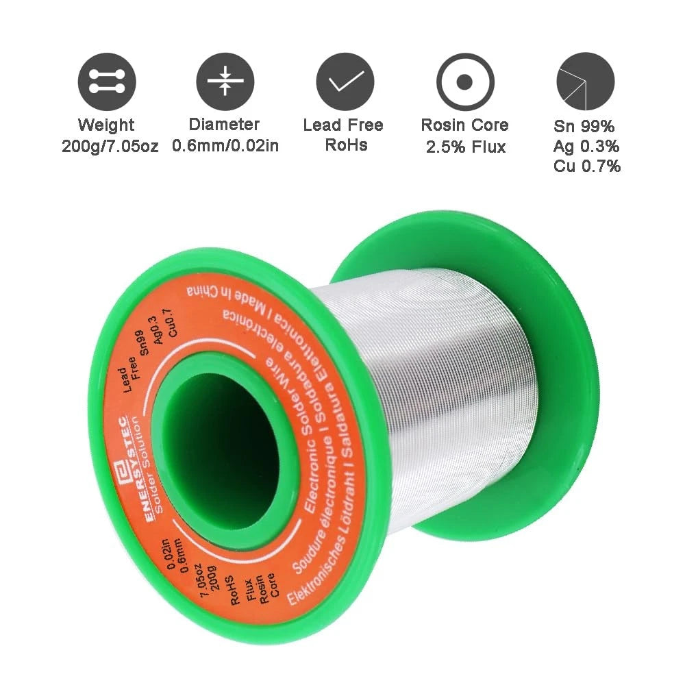 Thin Solder Wire Rosin Core 0.6mm for Electronics