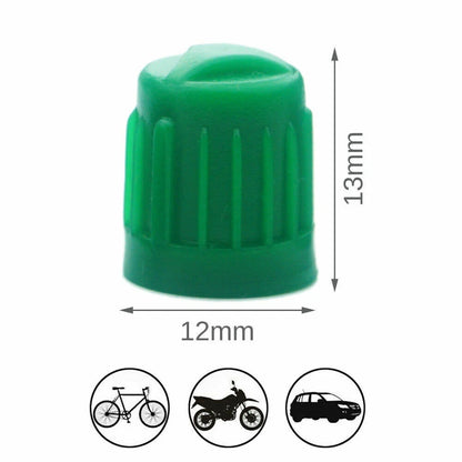 100PC Green Plastic Tire Valve Stem Caps for N2 Nitrogen Wheel TPMS