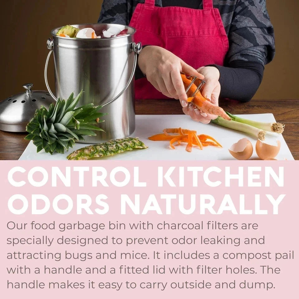1.3 Gallon Odorless Compost Bin for Kitchen (No Part Numbers)
