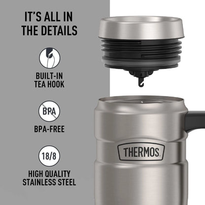 16 Oz Thermos Stainless King Vacuum-Insulated for Automotive Use
