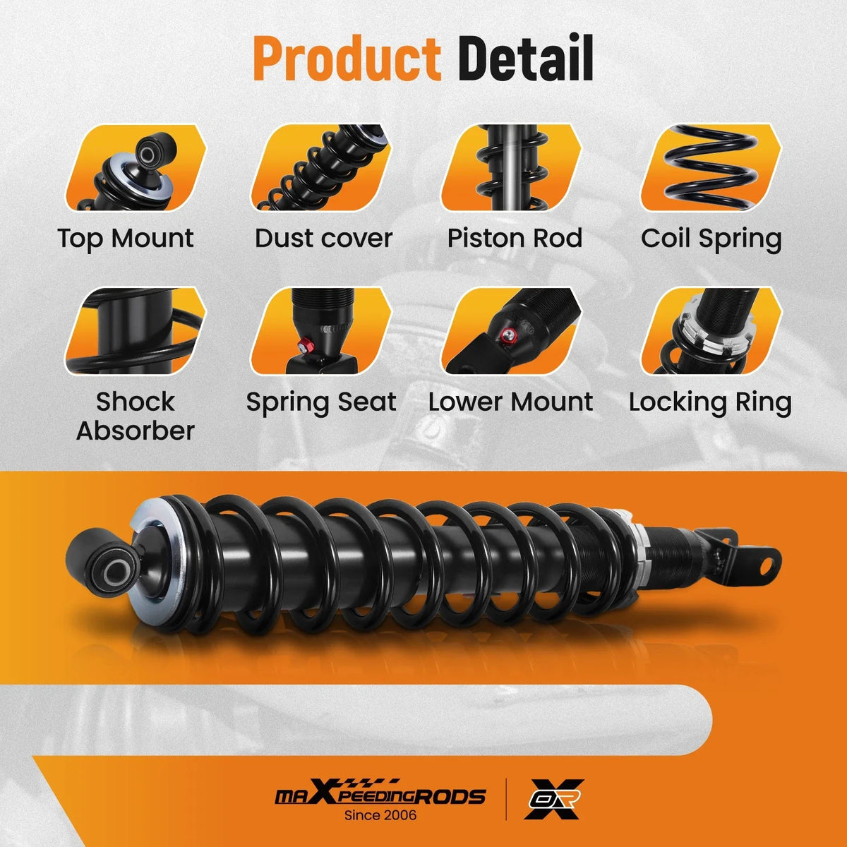 Rear Shock Strut Absorber Kit for Honda Foreman 500 TRX500 (2014–2019)
