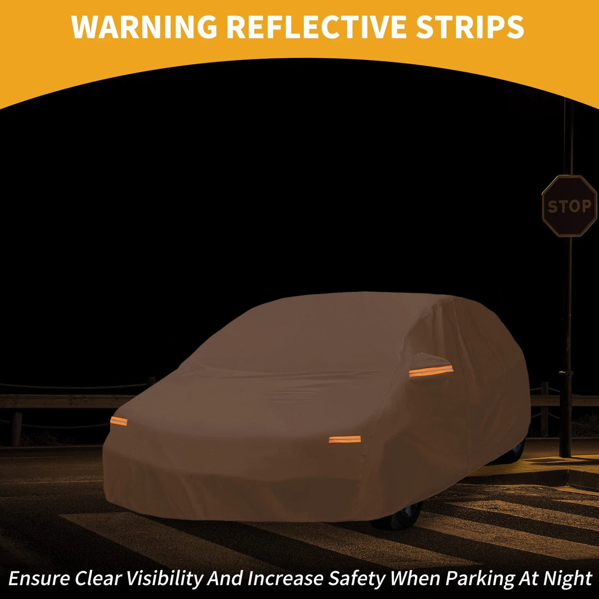 Waterproof Car Cover for Toyota Prius (2010–2023) - Orange Cotton, Zipper