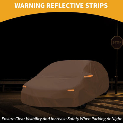 Waterproof Car Cover for Toyota Prius (2010–2023) - Orange Cotton, Zipper