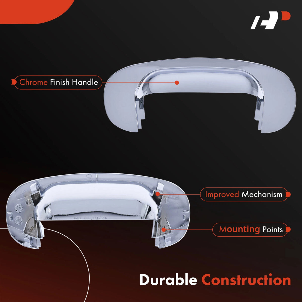 Chrome Tailgate Handle Bezel for Dodge Ram 1500 2002–2008, Ram 2500 2002–2009, 55276237AACCHBEZ, 93506