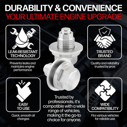 M12 X 1.25MM Magnetic Drain Plug for Automotive Applications (Made in USA)