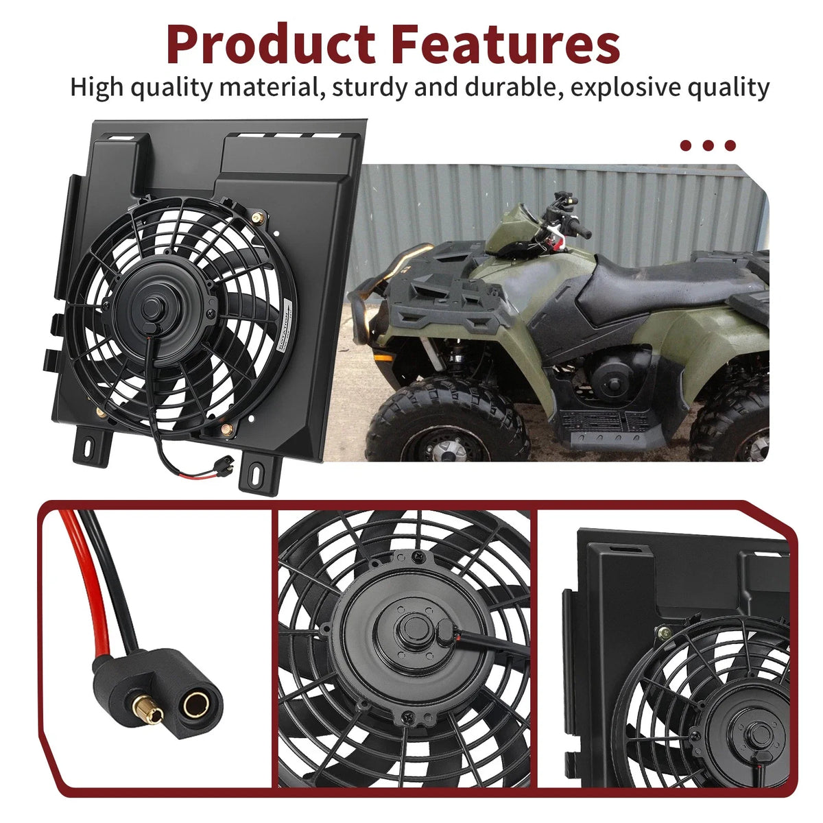 Radiator Cooling Fan w/ Shroud for Polaris Sportsman 400 500 (2000–2004)