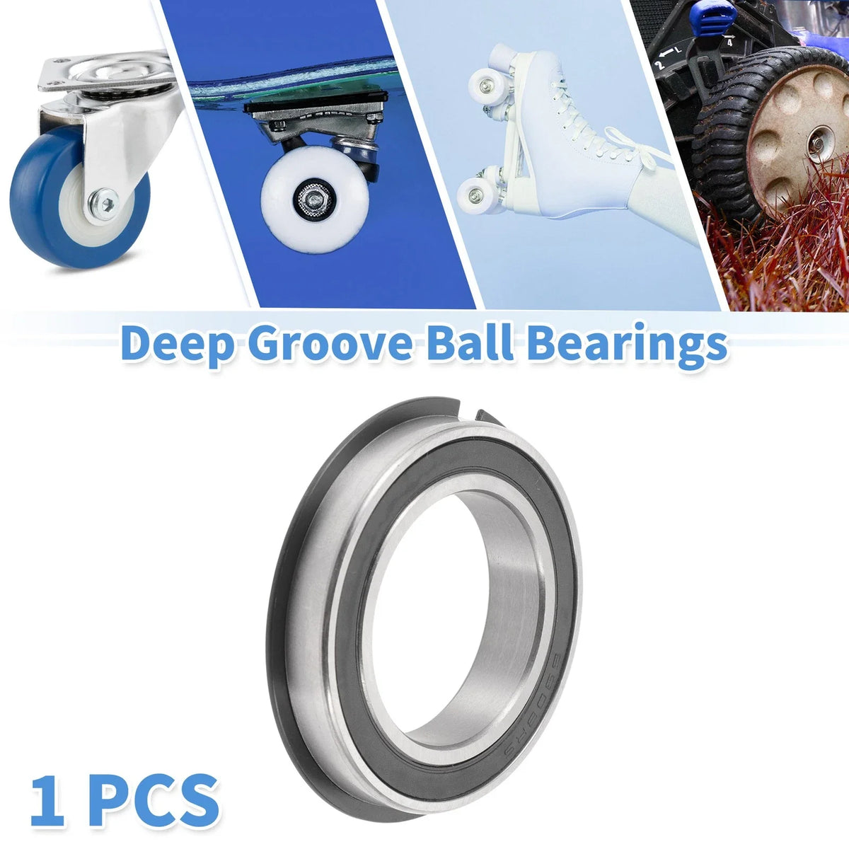 Deep Groove Ball Bearing 6908NR2RS for Scooter Skateboard (40x62x12mm)
