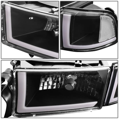 LED DRL Headlights for Dodge Ram Truck (1994–2002) Black Housing Clear Corner
