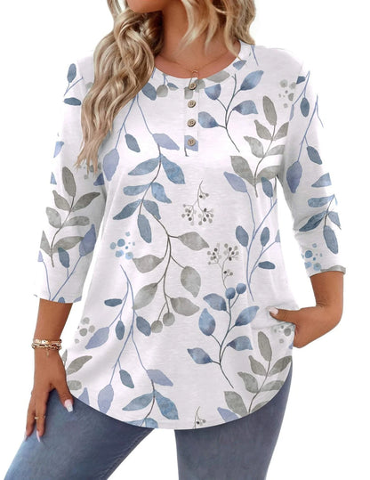 3X Plus Size 3/4 Sleeve Top for Women (Dressy Casual)
