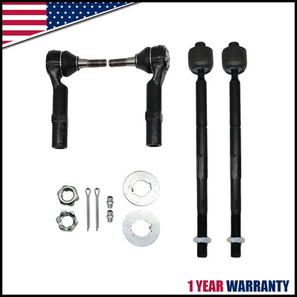 Set of 2 Front Inner Outer Tie Rods for Chevy Suburban Tahoe Silverado Sierra 1500 Yukon