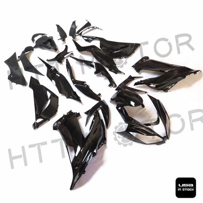 Glossy Black ABS Plastic Fairings Bodywork for Kawasaki Ninja ZX6R (2013–2018)