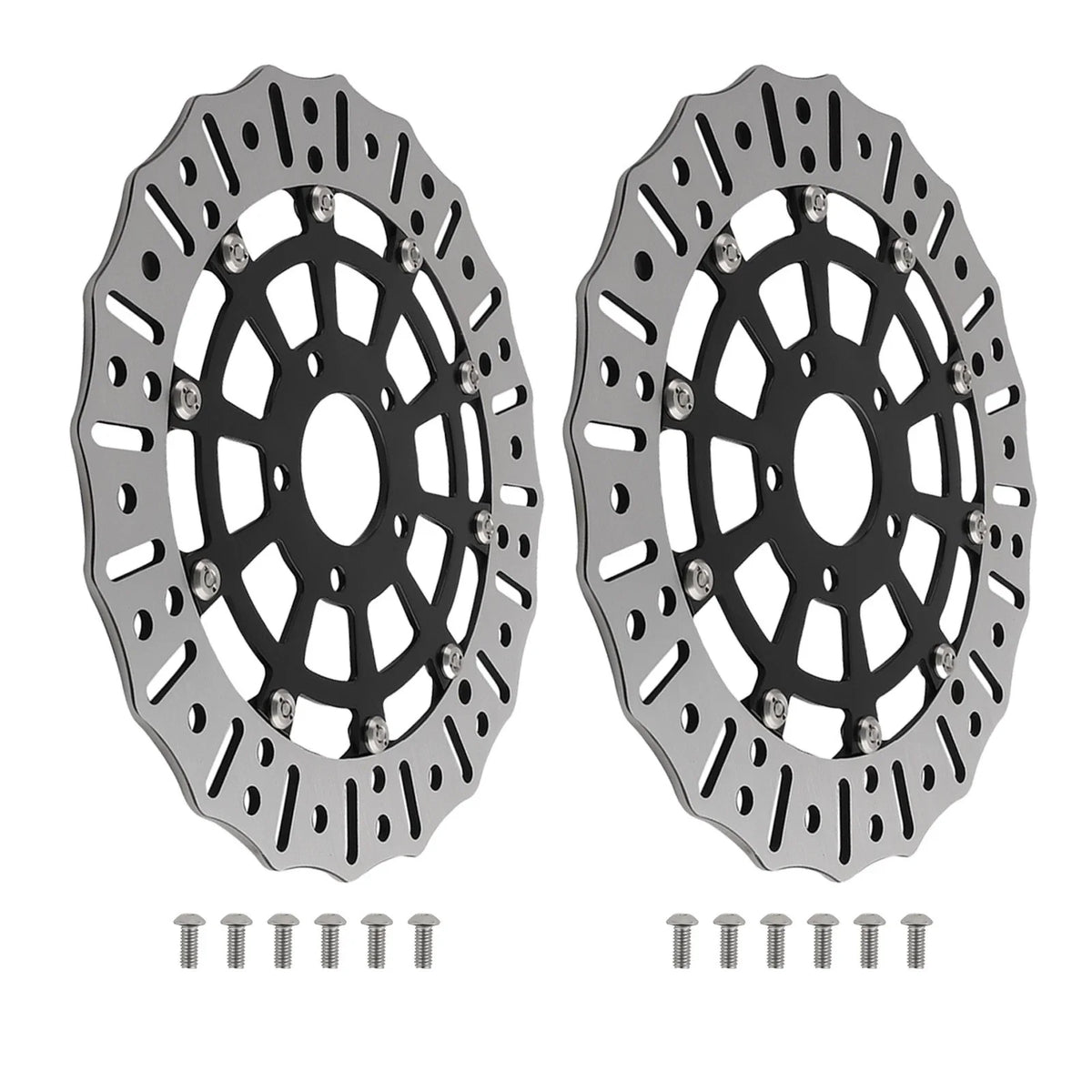 2X Black Front Rotor Disc for Harley-Davidson Road King (2008–2021) 299mm
