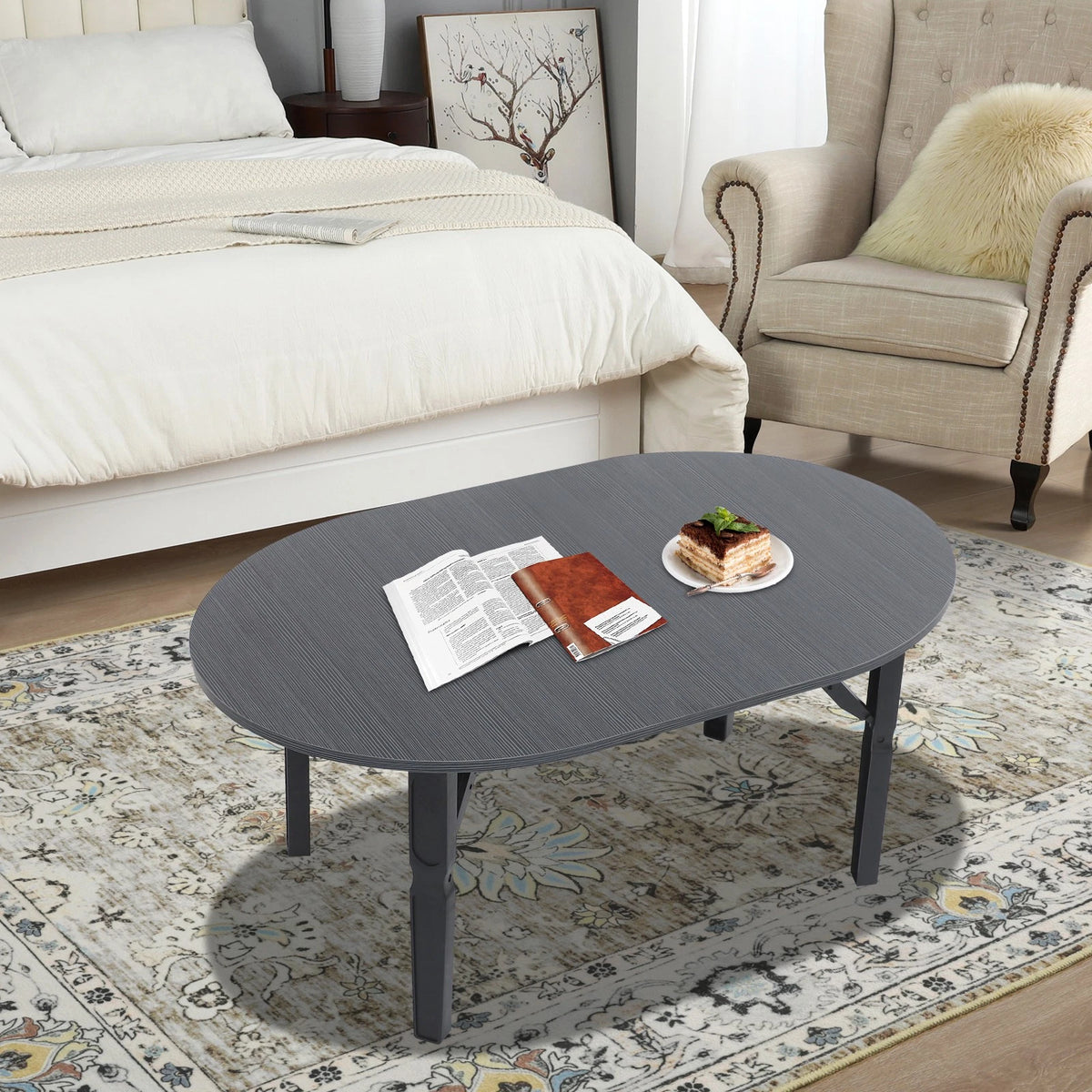 Foldable Portable Coffee Table 80x48x36cm Max 44 lbs