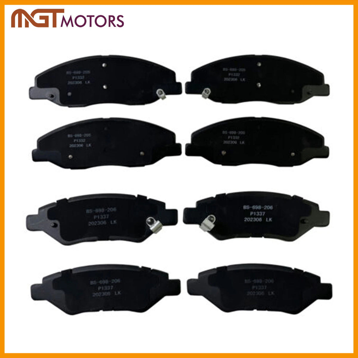 Front and Rear Ceramic Brake Pads for Cadillac CTS (2008–2014) P-1332 P-1337