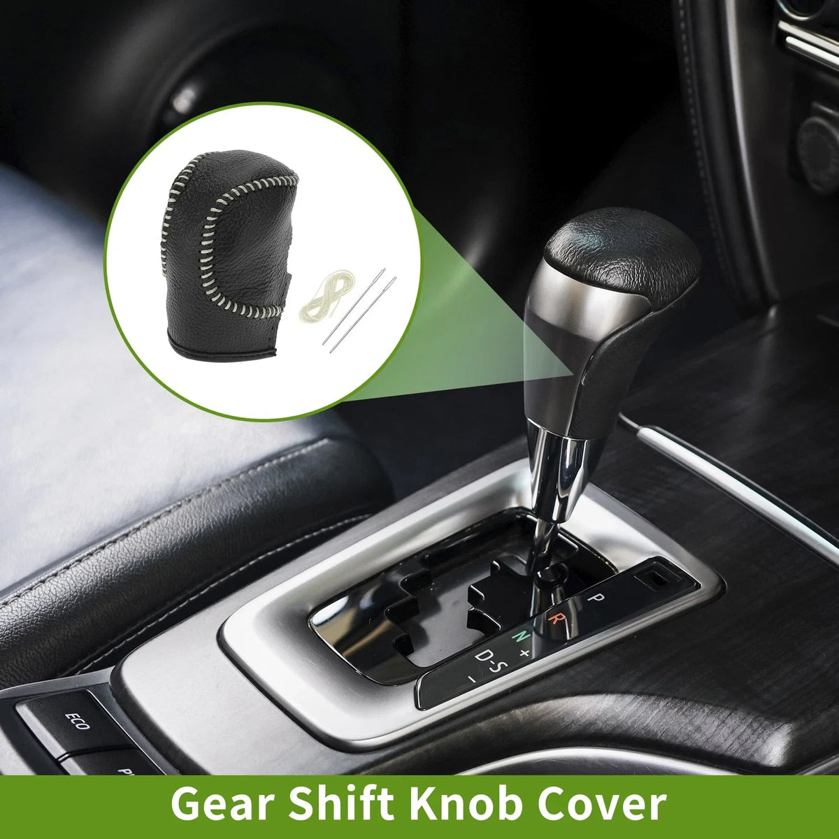 1 Pc Gear Shift Knob Cover for Honda CR-V (2017–2023) Black Beige Faux Leather
