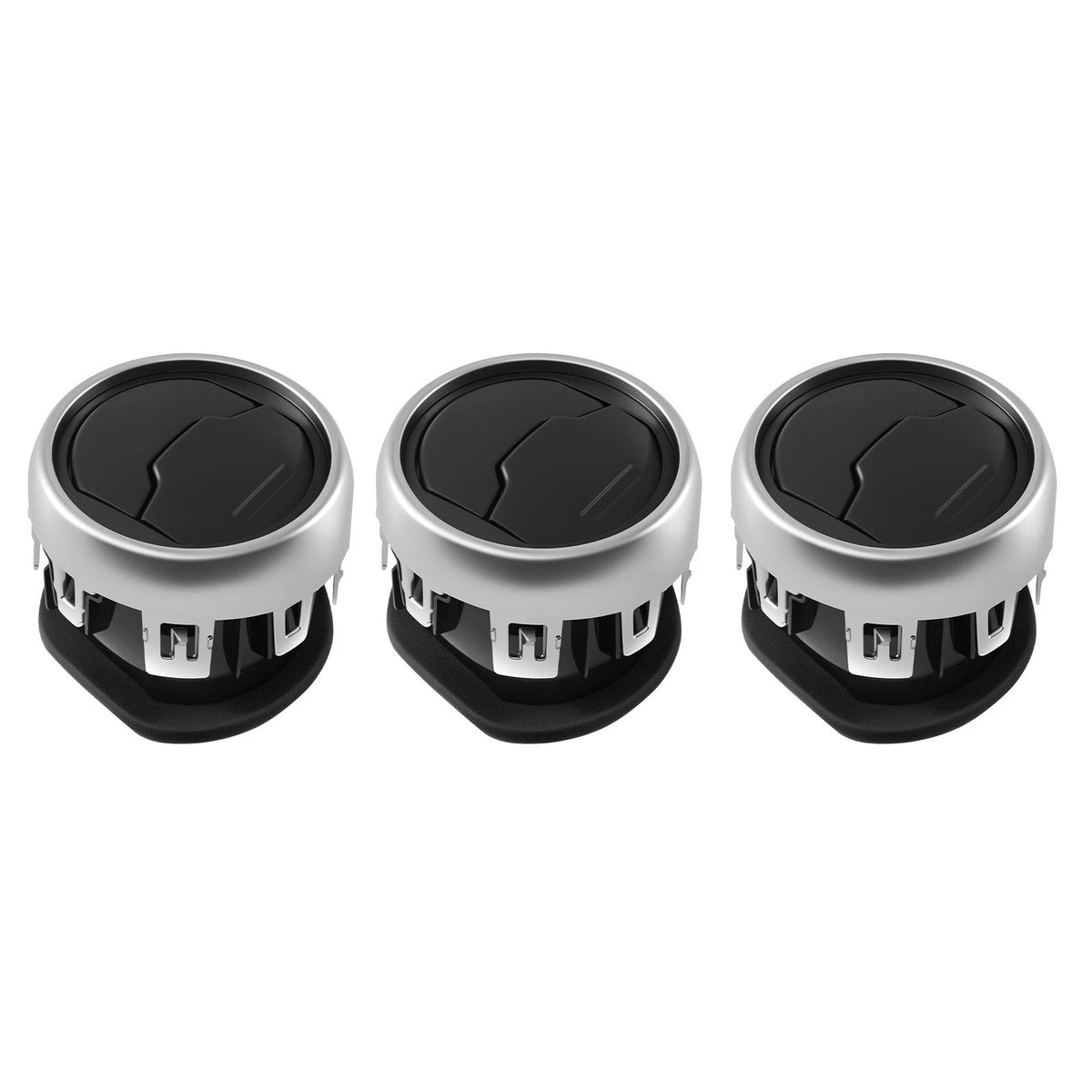 Set of 3 Dash Air Louvres for Ford Mustang (2015–2020) FR3Z-19893-AC Chrome Black