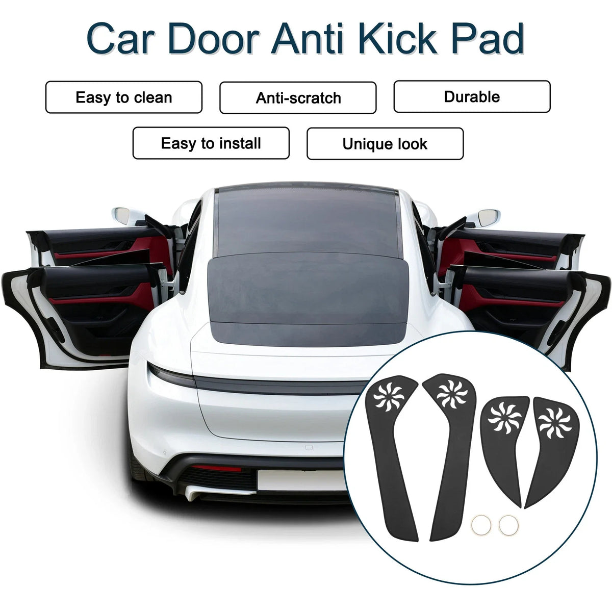 Set of 1 Car Door Anti Kick Pad Sticker Protector for Toyota Yaris 